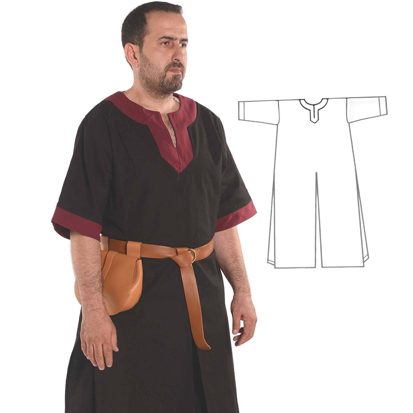 Medieval Viking Cotton Half-Sleeve Tunic