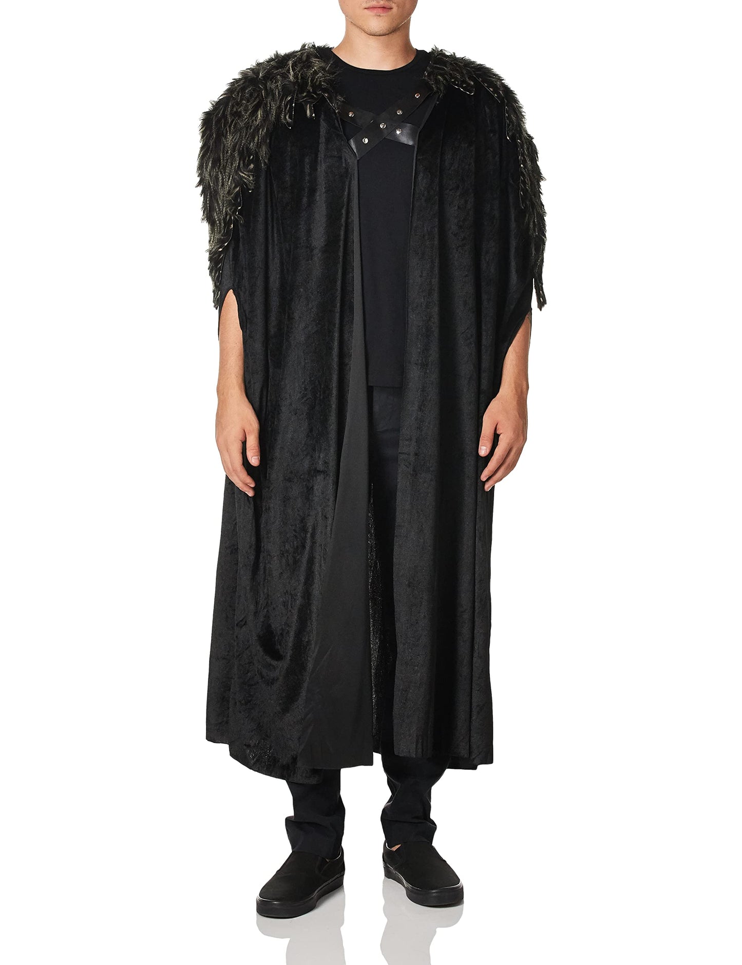 Costume Culture Men's Big Medieval Cape Adult Deluxe Standard Black