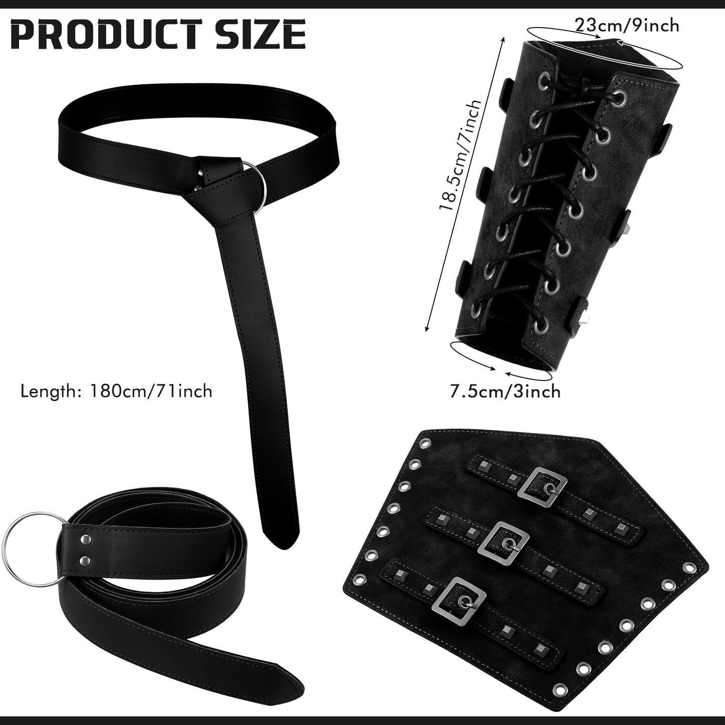 Renaissance Costume Men Medieval Viking Tunic 3 pcs