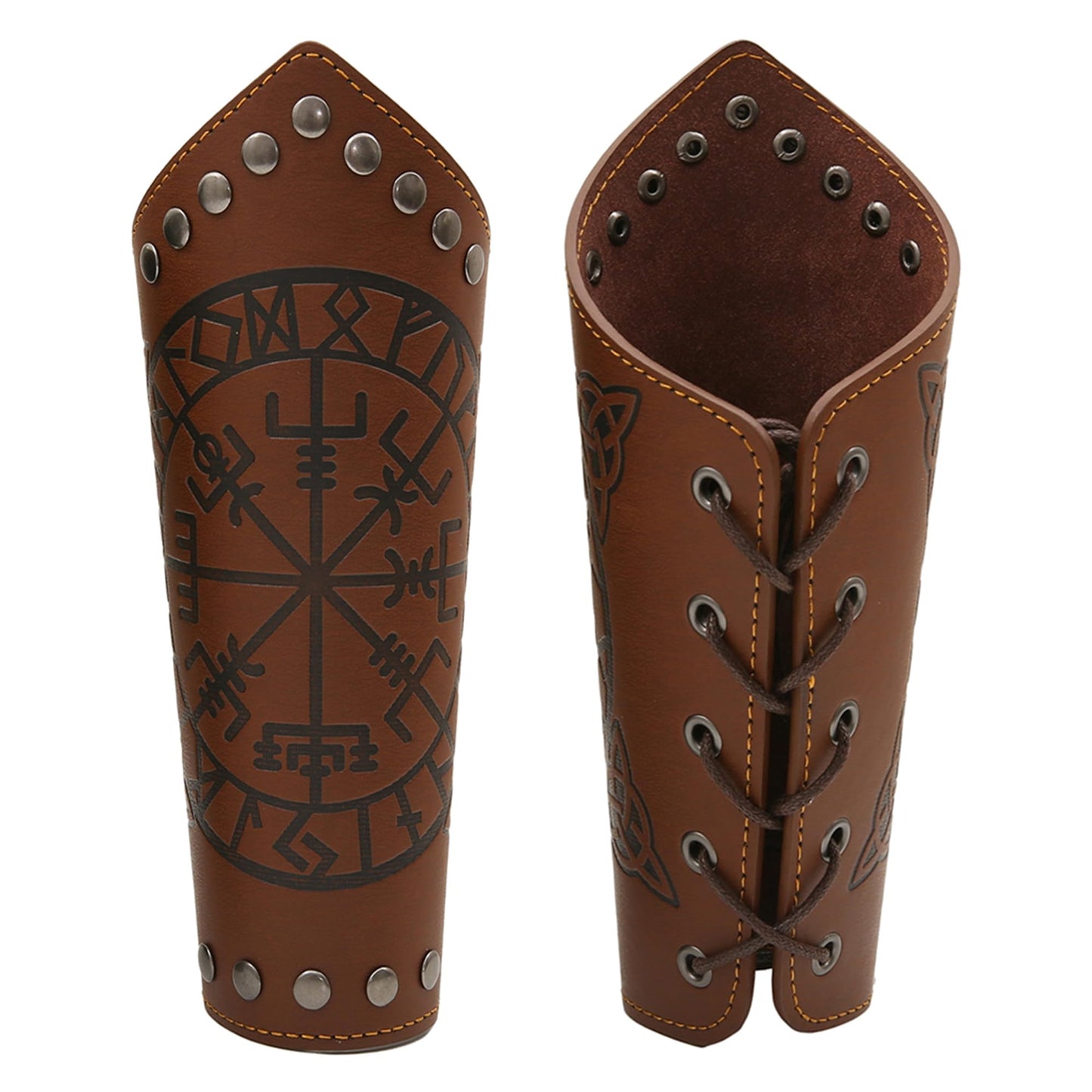 GelConnie Leather Gauntlet Wristband Viking Leather Arm Guard Medieval Armor Bracers Leather Armband Wrist Guards Cosplay Black Leather Bracers