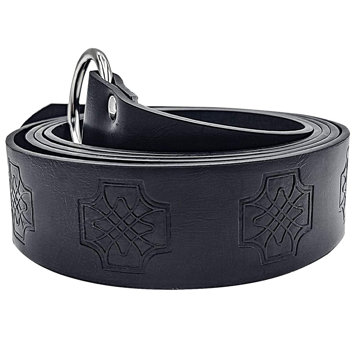 Dark Brown Celtic Knot Embossed PU Leather Medieval Viking Belt