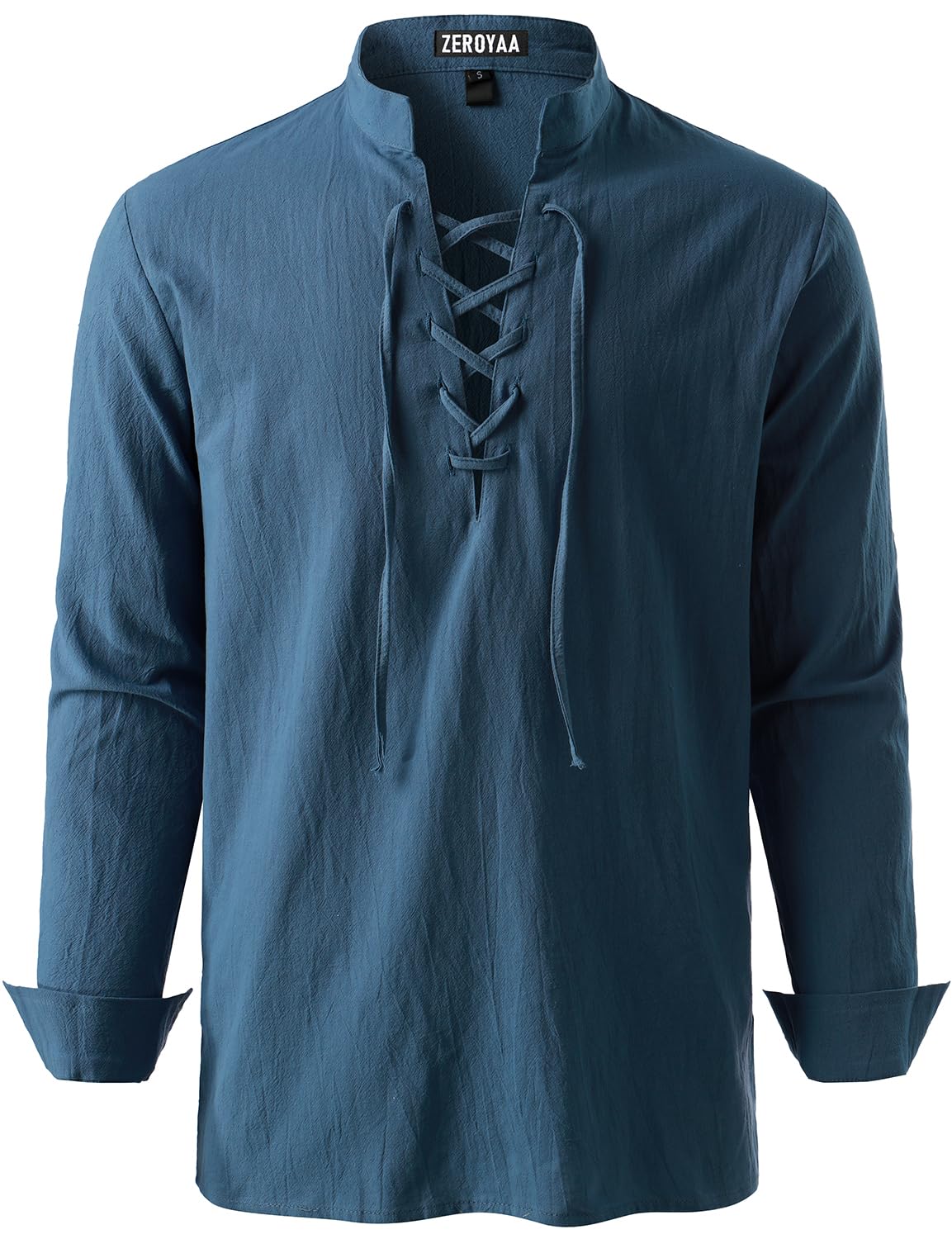 Men's Medieval Vintage Long Sleeve Lace Up Shirt