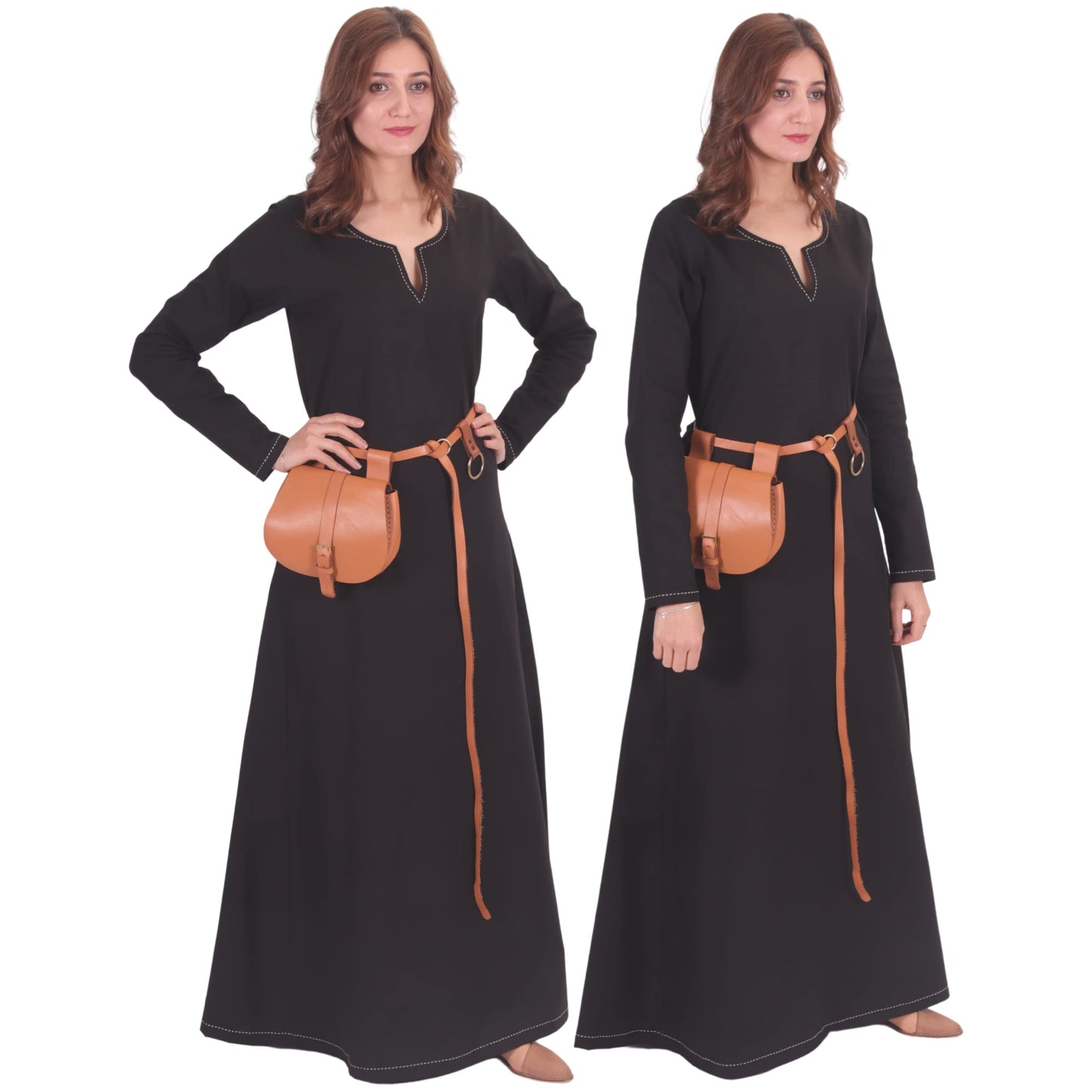 Turkish Made Natural Cotton Fraye Viking Medieval Women Dress
