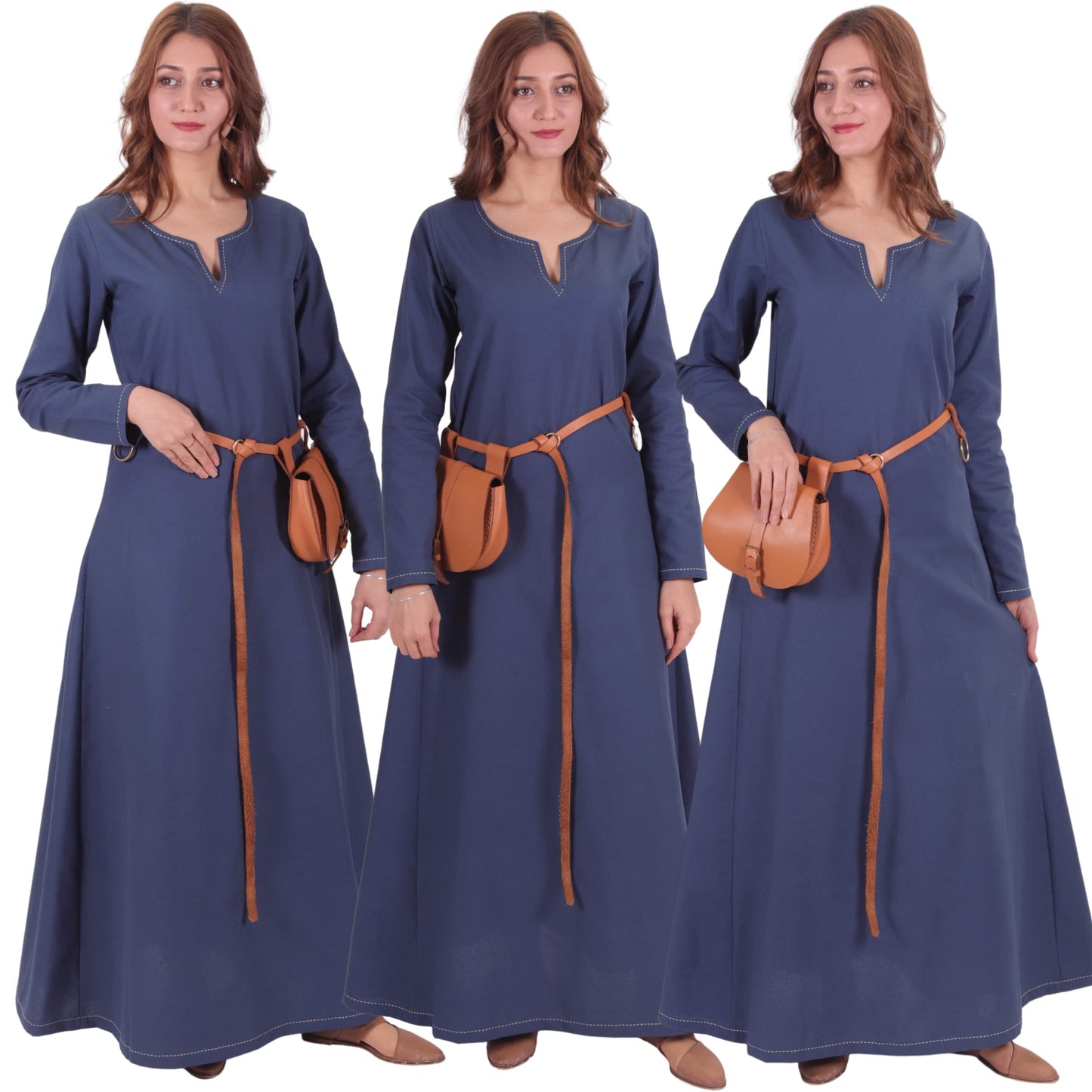 Turkish Made Natural Cotton Fraye Viking Medieval Women Dress