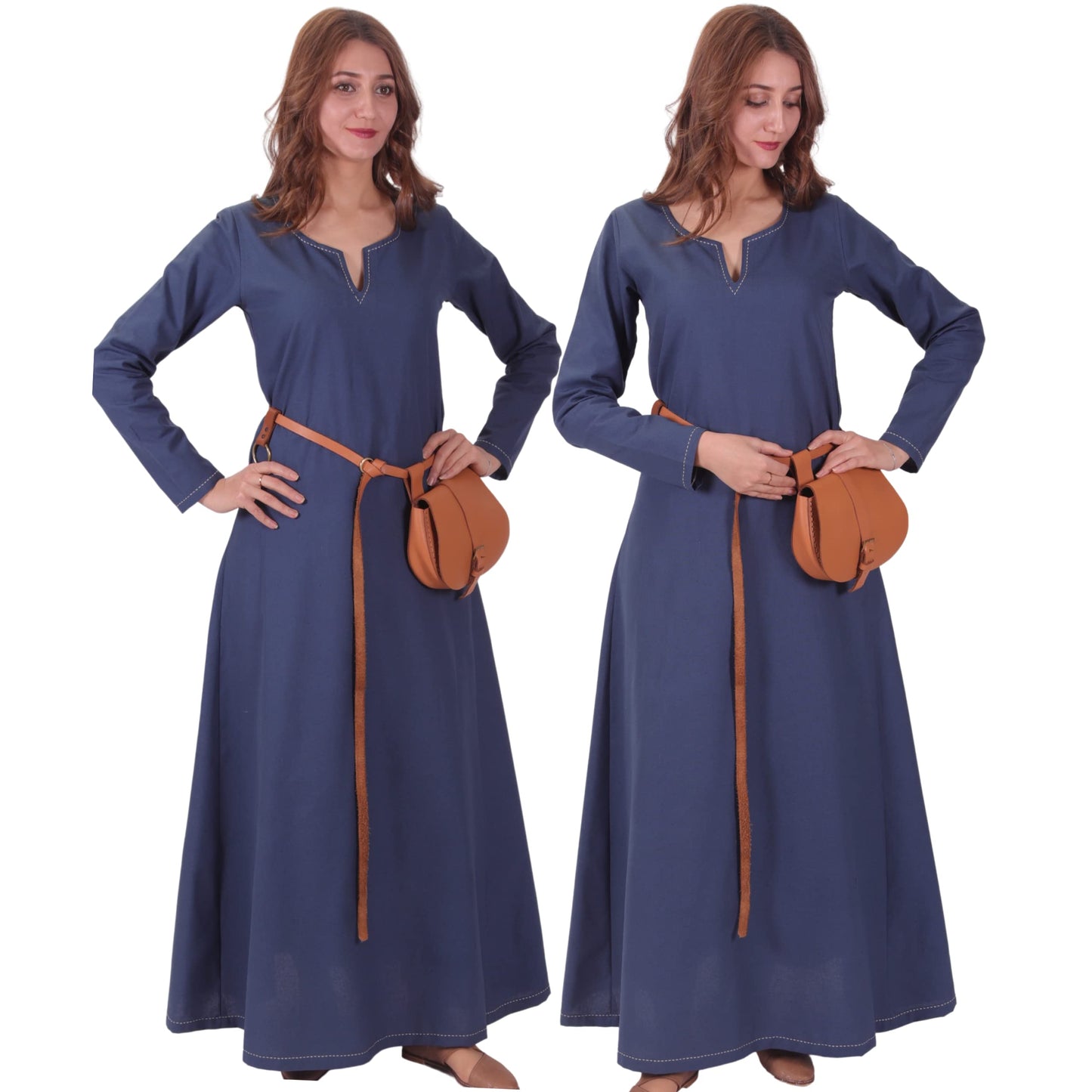 Turkish Made Natural Cotton Fraye Viking Medieval Women Dress