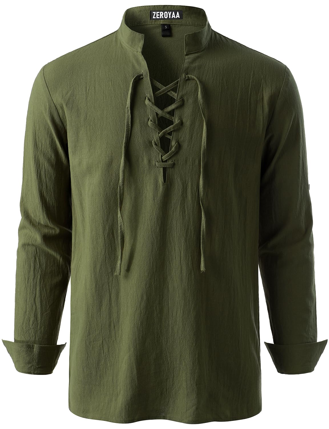 Men's Medieval Vintage Long Sleeve Lace Up Shirt
