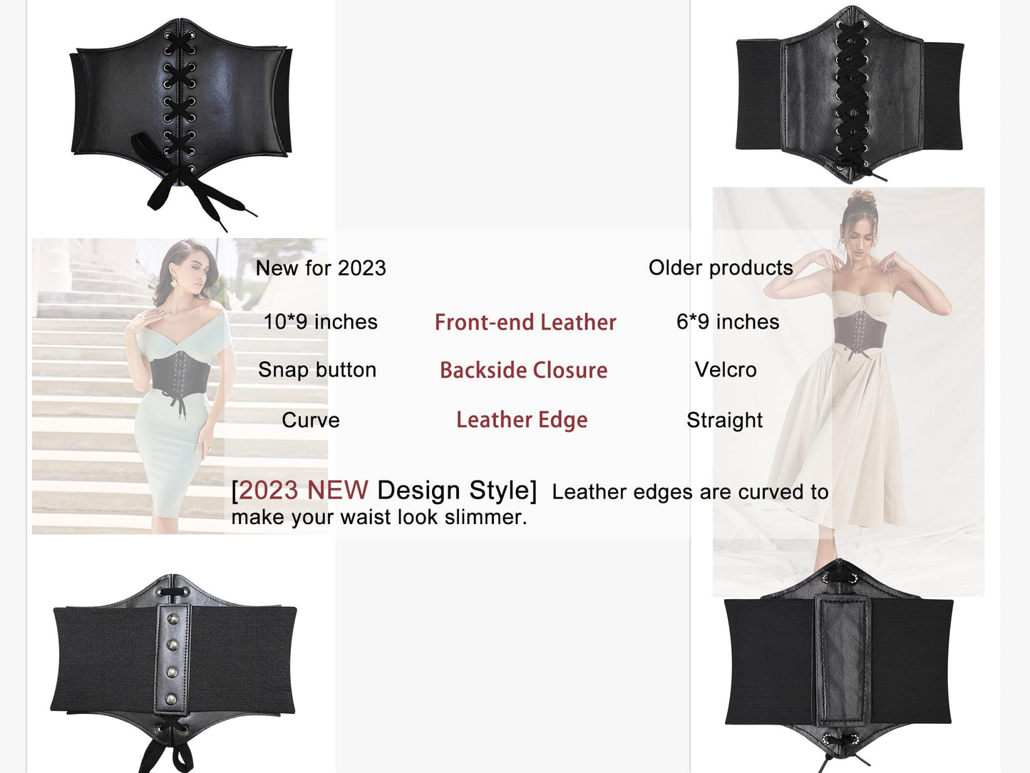 Womens Corset Belts Lace-up Tied Waspie Belt Retro Waist Cinch Belt
