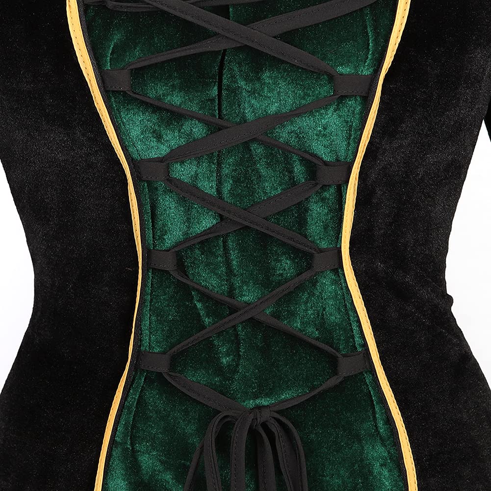 Medieval Dresses For Women Black Renaissance Dress Women Costumes Halloween Plus Size Witch Costume X-Small Blue6508