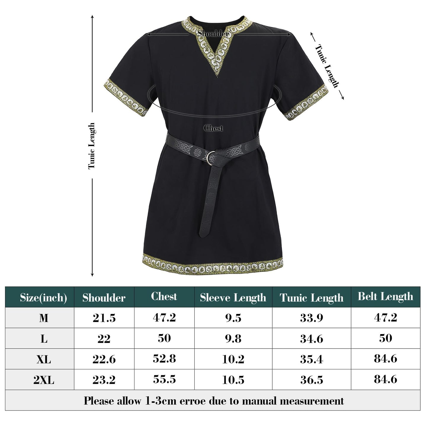 Mens Medieval Viking Costume Shirts Renaissance Vintage Tunic