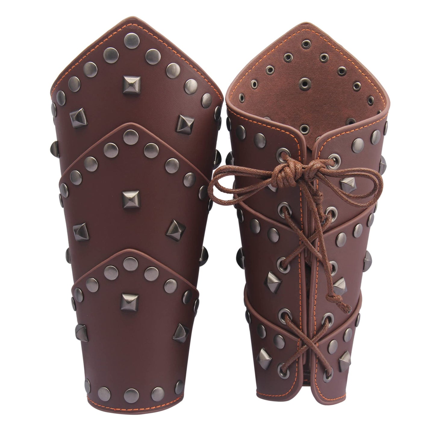 GelConnie Leather Gauntlet Wristband Viking Leather Arm Guard Medieval Armor Bracers Leather Armband Wrist Guards Cosplay Black Leather Bracers