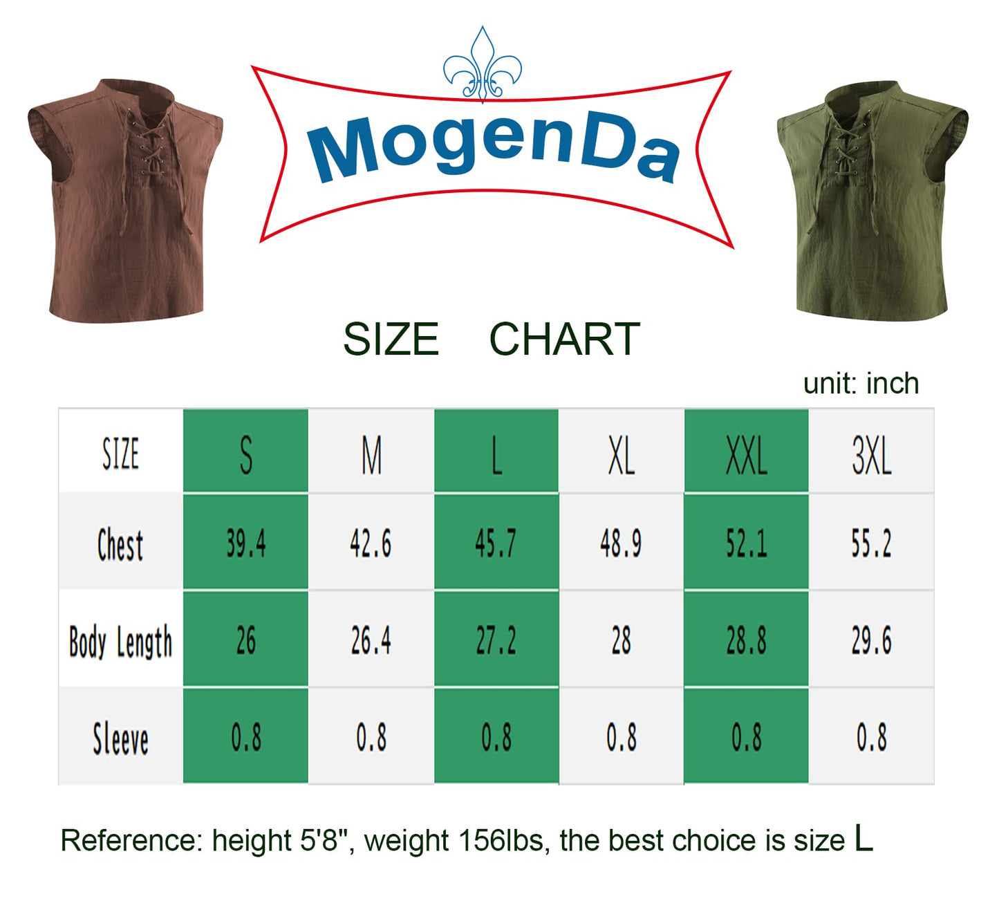 Mens Medieval Renaissance Pirate Costume Sleeveless Lace-up