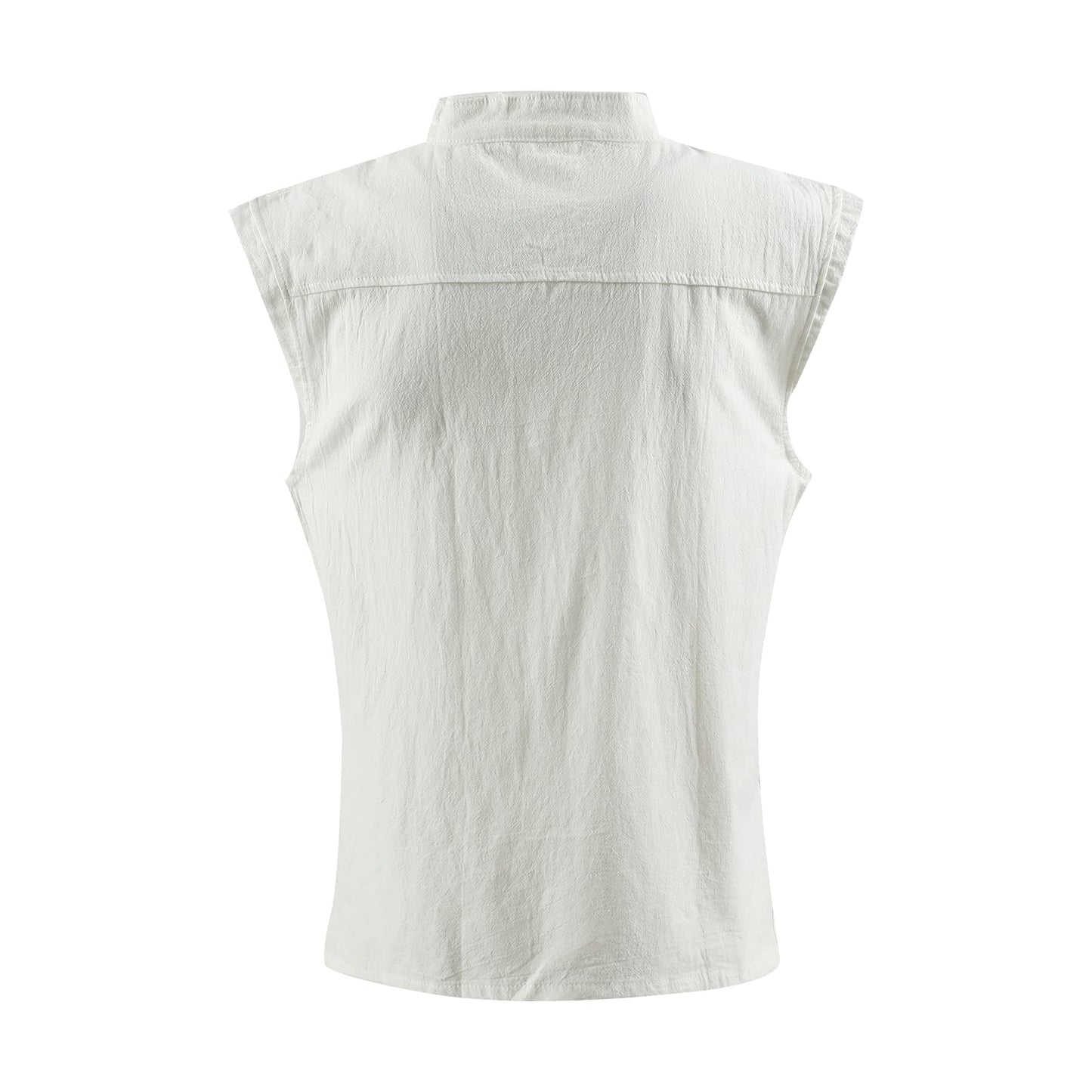 Mens Medieval Renaissance Pirate Costume Sleeveless Lace-up