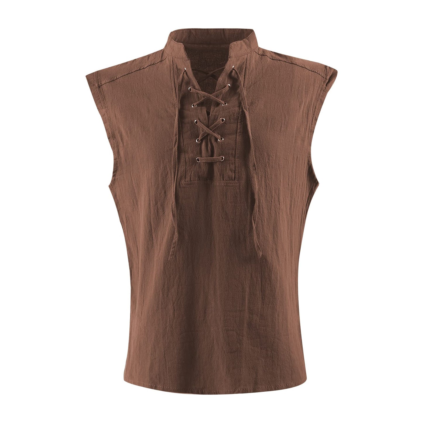 Mens Medieval Renaissance Pirate Costume Sleeveless Lace-up