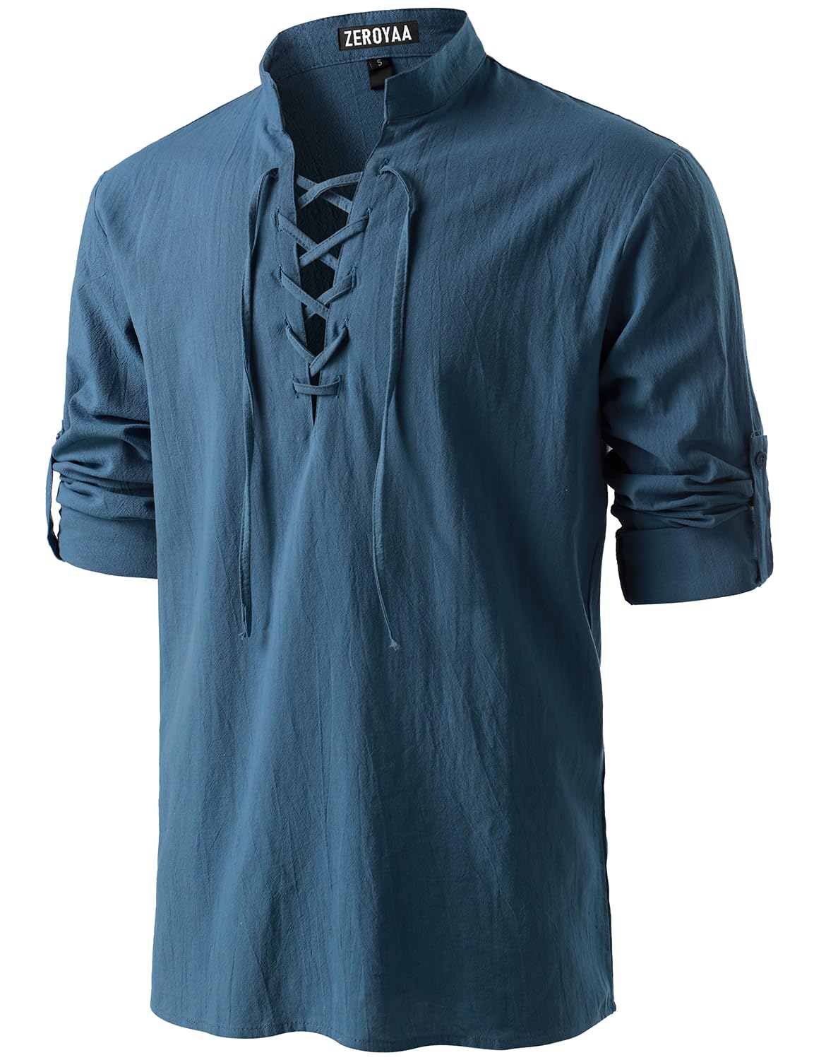 Men's Medieval Vintage Long Sleeve Lace Up Shirt