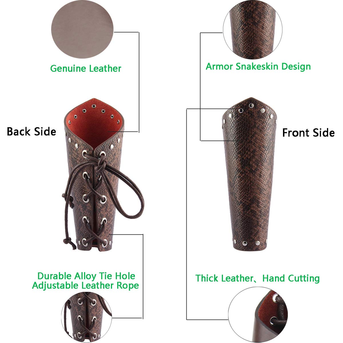 GelConnie Leather Gauntlet Wristband Armor Bracers