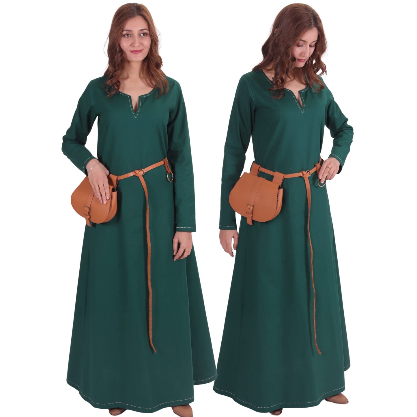 Turkish Made Natural Cotton Fraye Viking Medieval Women Dress