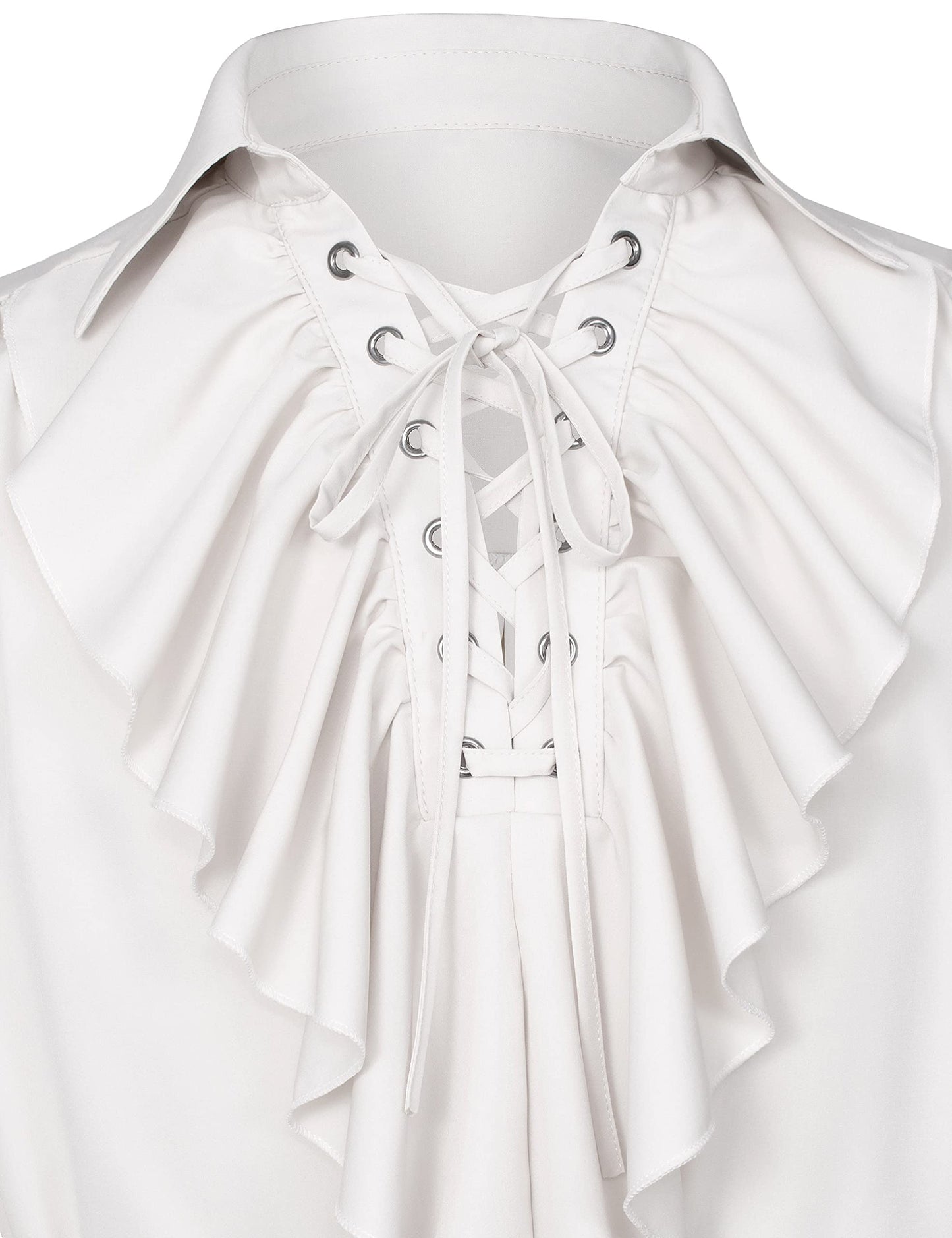 Men's Renaissance Victorian Medieval Pirate Shirt Lace Up Costume Top