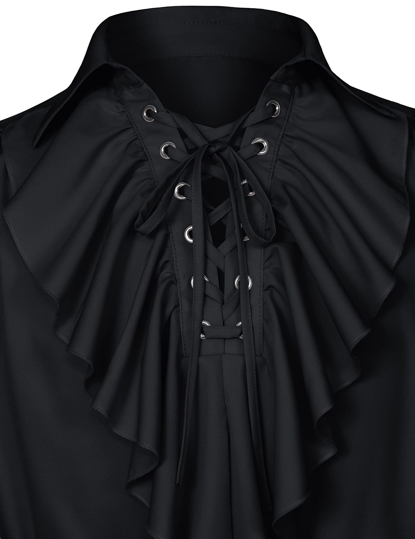 Men's Renaissance Victorian Medieval Pirate Shirt Lace Up Costume Top