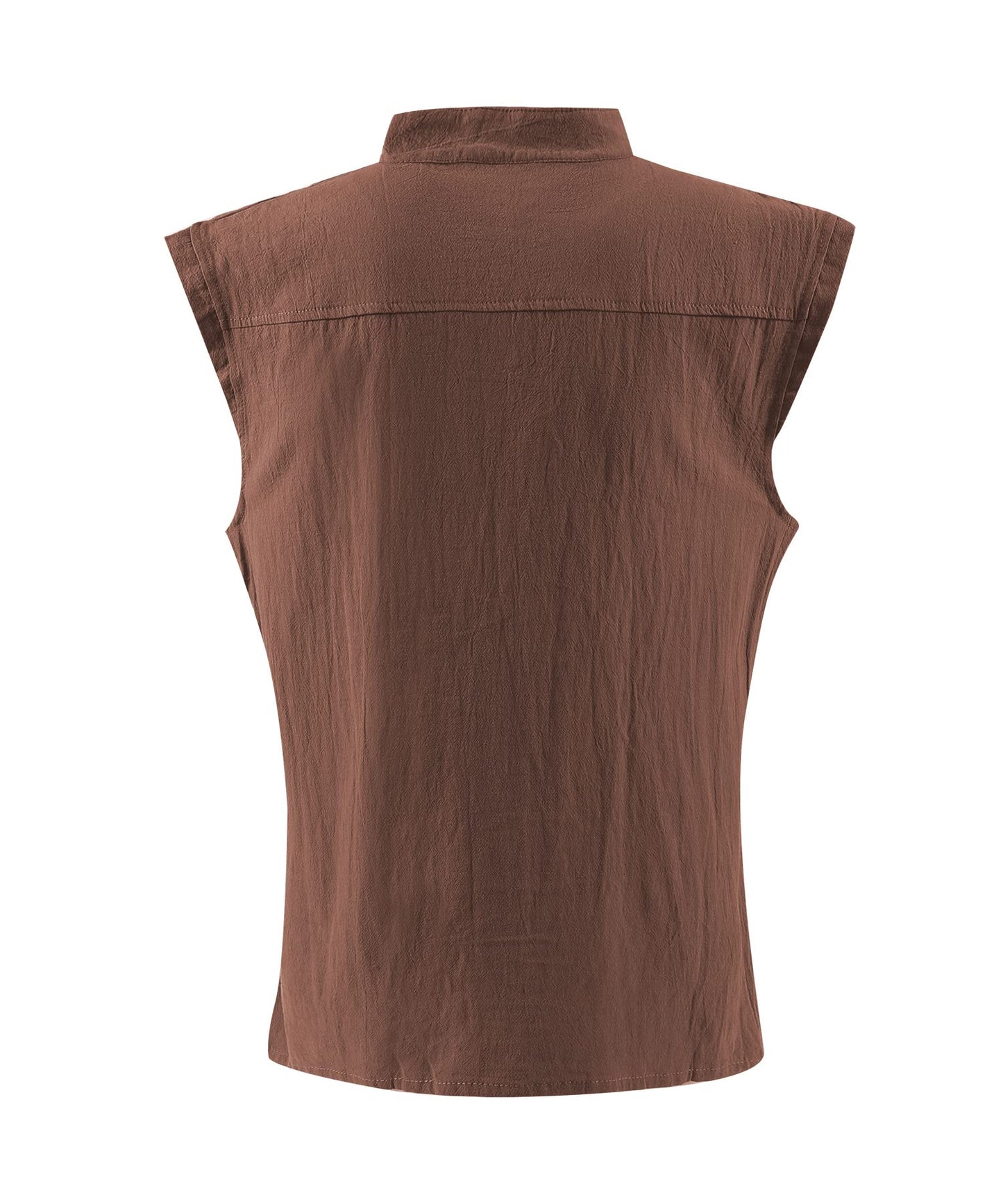 Mens Medieval Renaissance Pirate Costume Sleeveless Lace-up