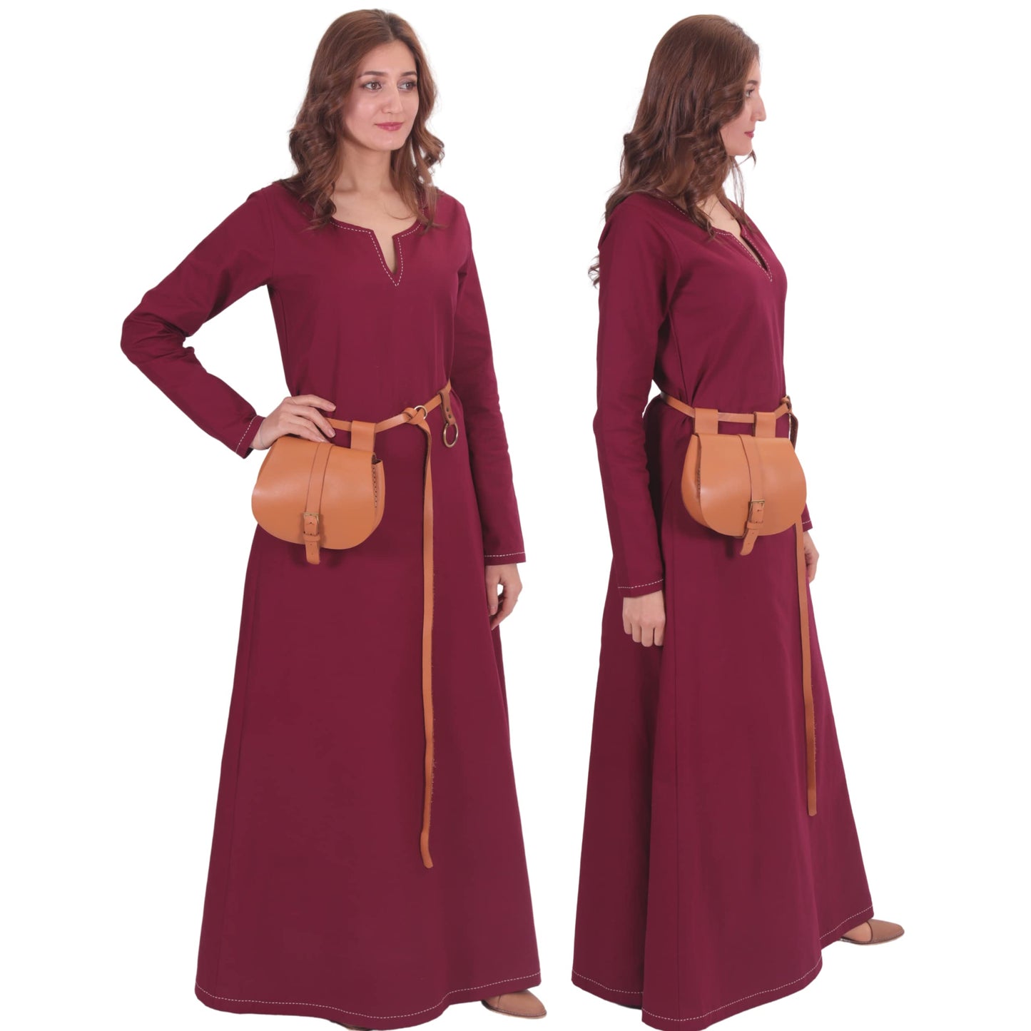 Turkish Made Natural Cotton Fraye Viking Medieval Women Dress