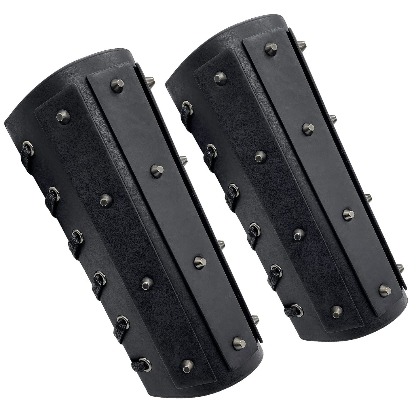 Leather Gauntlet Wristband Medieval Bracers Viking Wrist Guards Archery Guards Bracers Wide Arm Armor Cuff for Women Men 2PCS Knight Wrist Bracers
