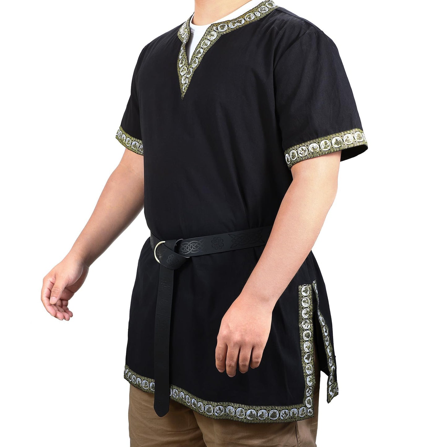 Mens Medieval Viking Costume Shirts Renaissance Vintage Tunic
