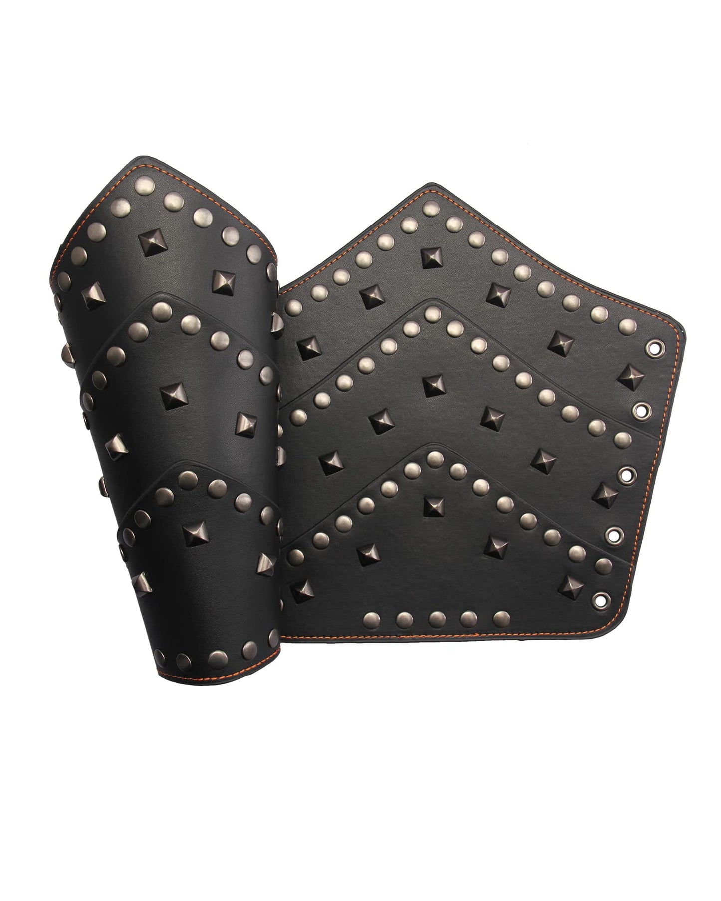 GelConnie Leather Gauntlet Wristband Viking Leather Arm Guard Medieval Armor Bracers Leather Armband Wrist Guards Cosplay Black Leather Bracers