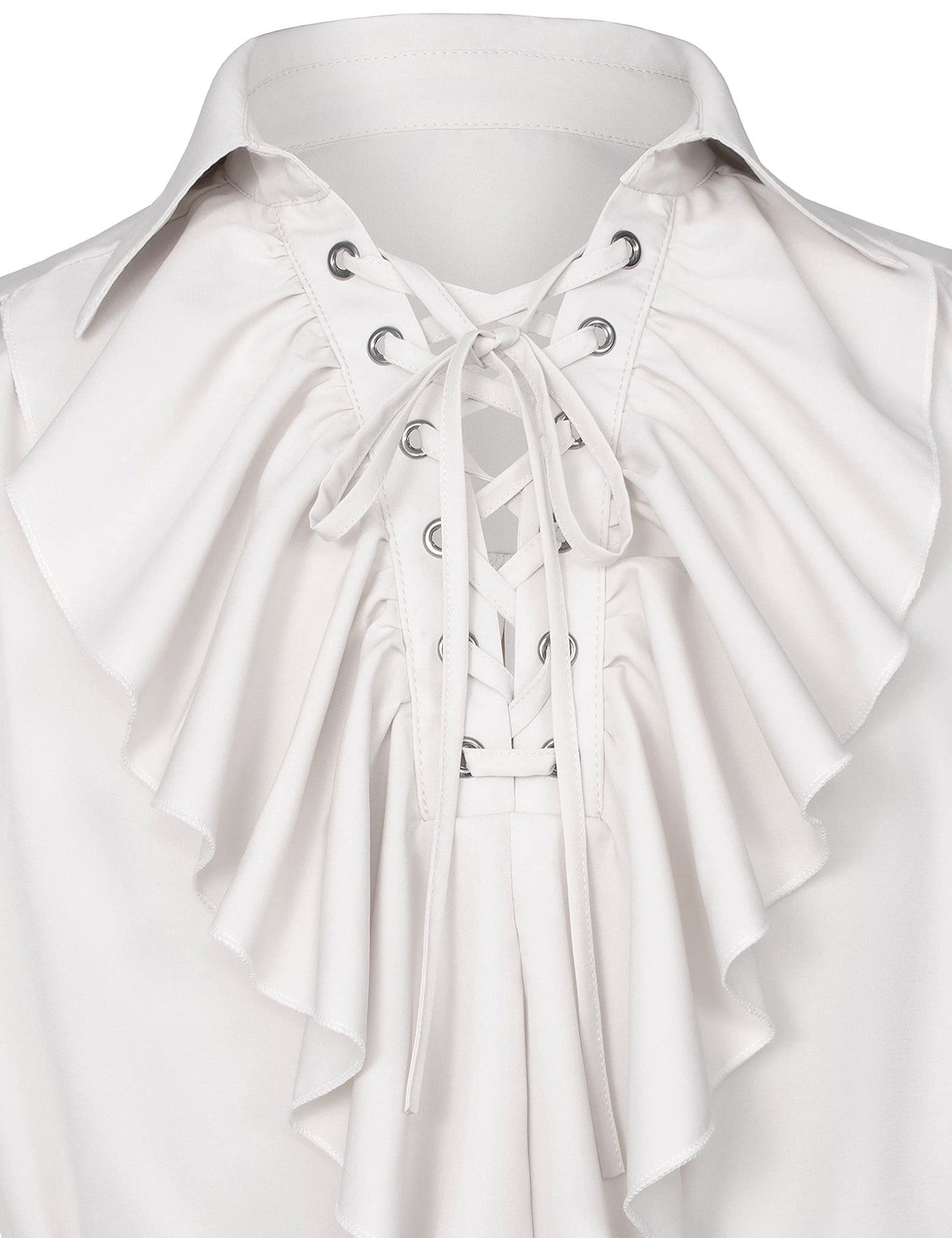 Men's Renaissance Victorian Medieval Pirate Shirt Lace Up Costume Top