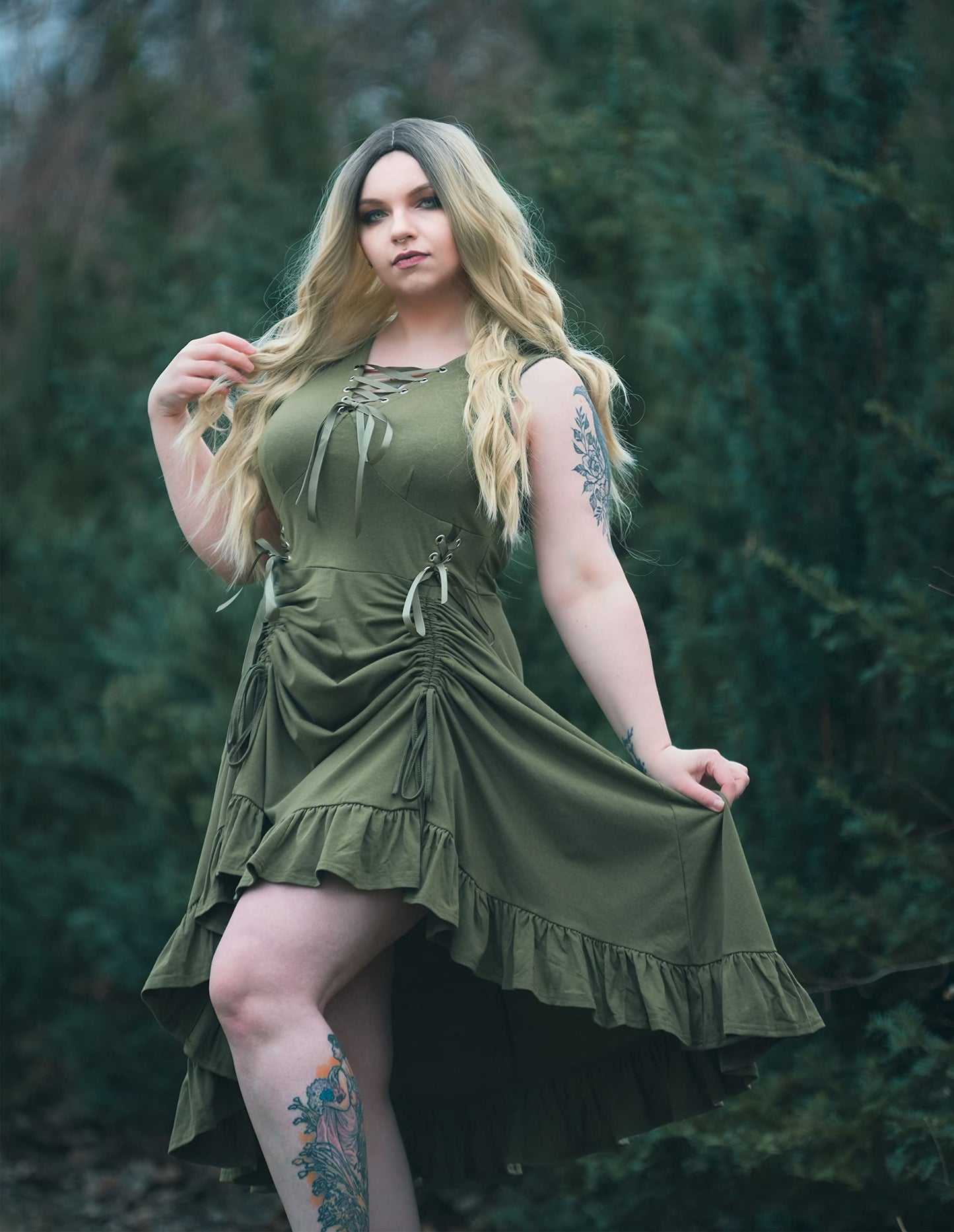 Scarlet Darkness Renaissance Faire Costume Women Lace Up