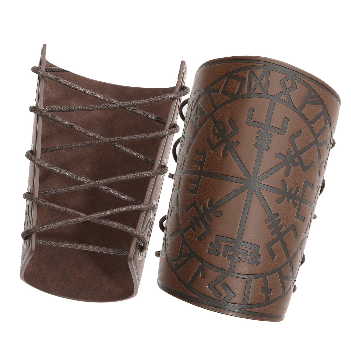 GelConnie Leather Gauntlet Wristband Viking Leather Arm Guard Medieval Armor Bracers Leather Armband Wrist Guards Cosplay Black Leather Bracers