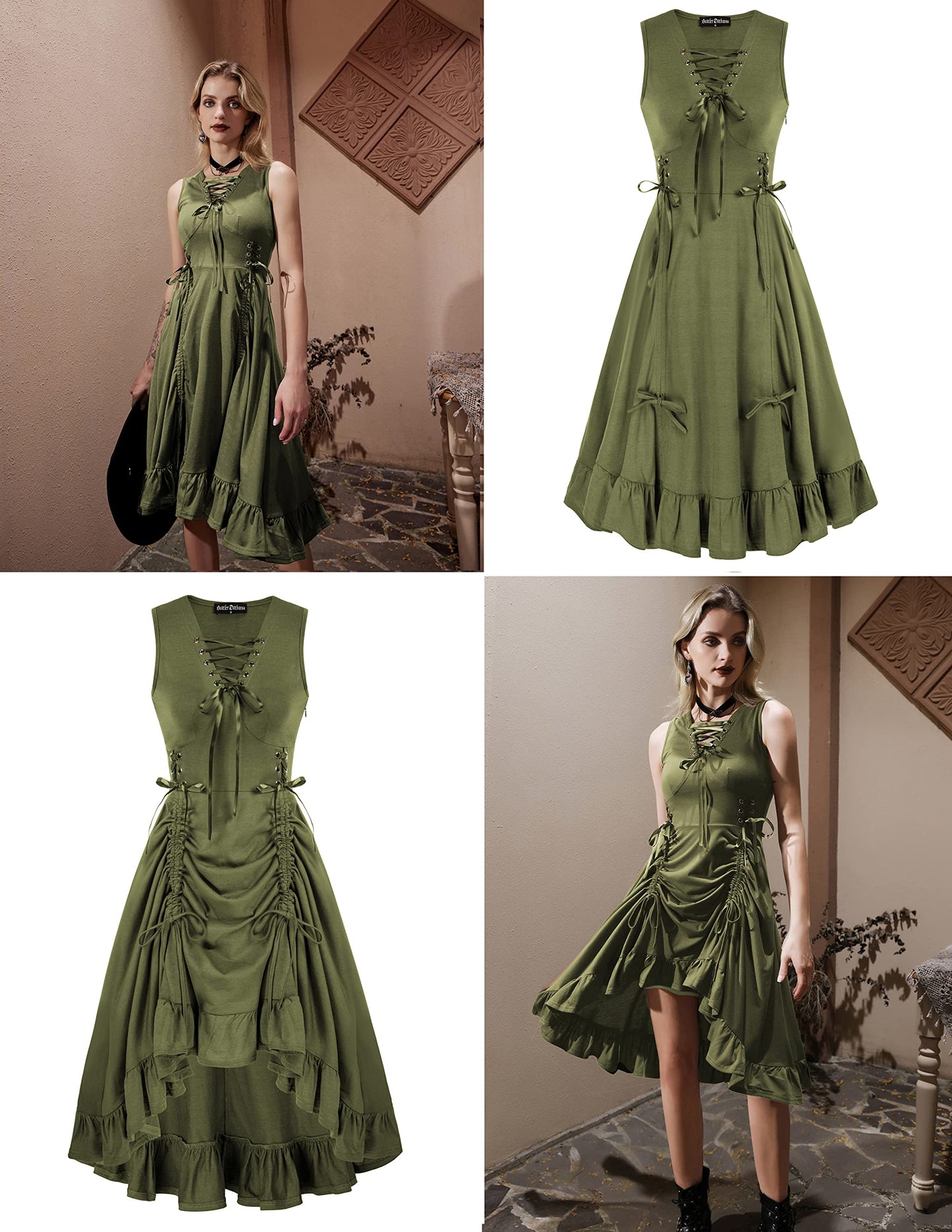 Scarlet Darkness Renaissance Faire Costume Women Lace Up