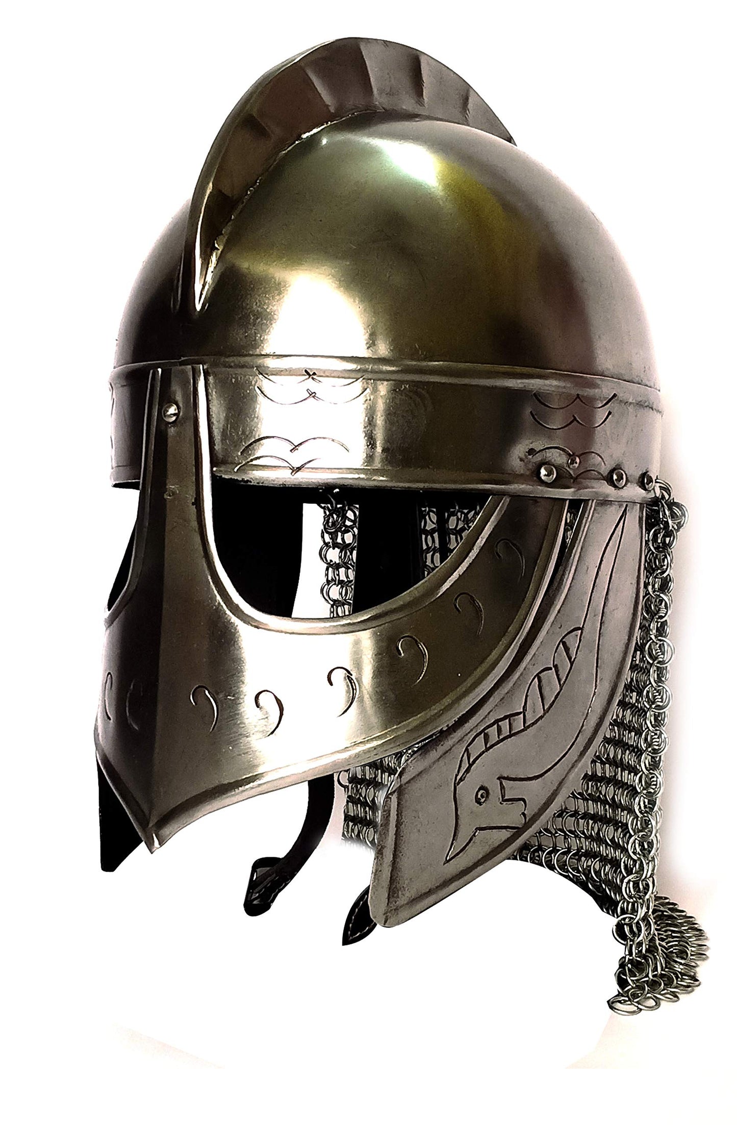 AnNafi® Handcrafted Viking Wolf Armor Helmet