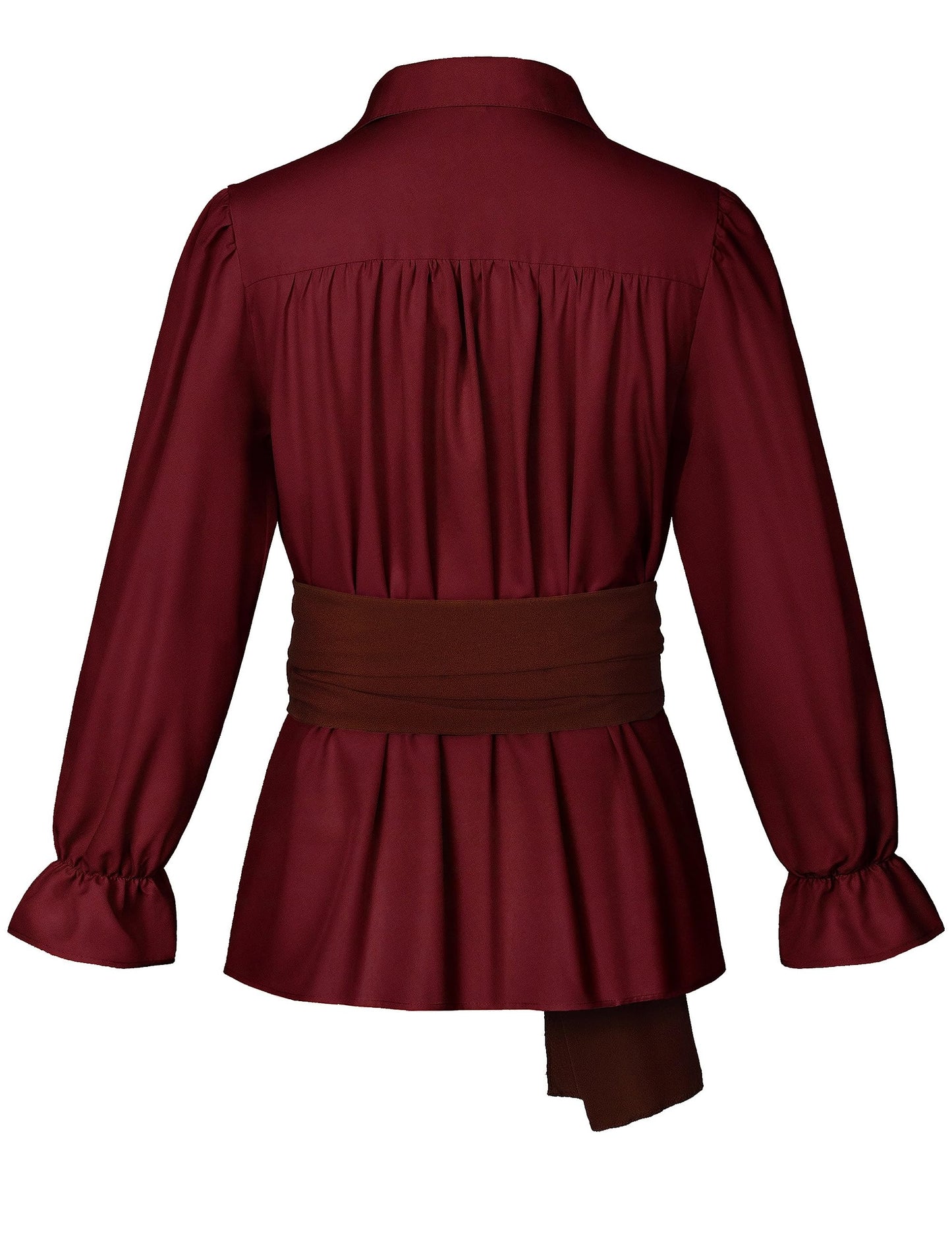 Men's Renaissance Victorian Medieval Pirate Shirt Lace Up Costume Top