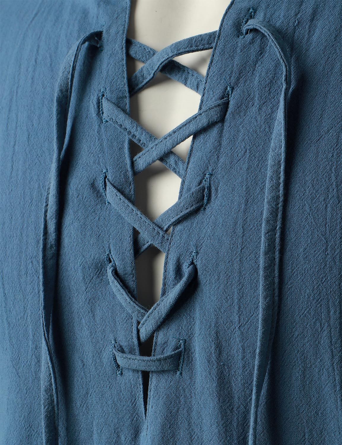 Men's Medieval Vintage Long Sleeve Lace Up Shirt