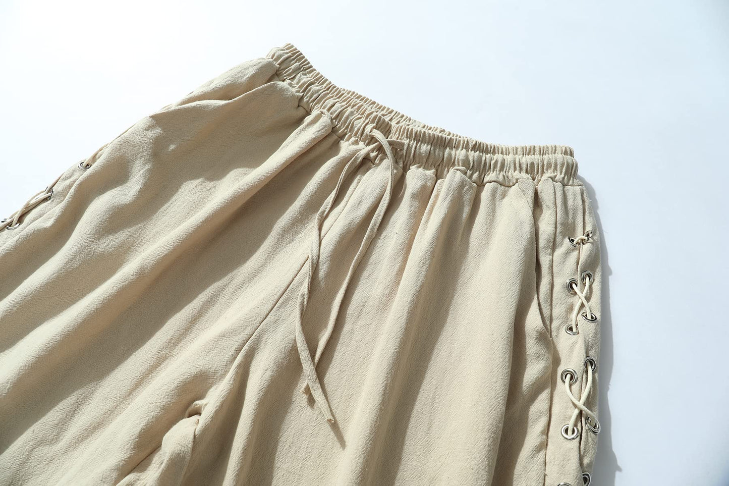 JIEFULL Men's Pirate Shorts- Renaissance Costume Trousers- Medieval Retro Pants -Viking Shorts X-Large Black