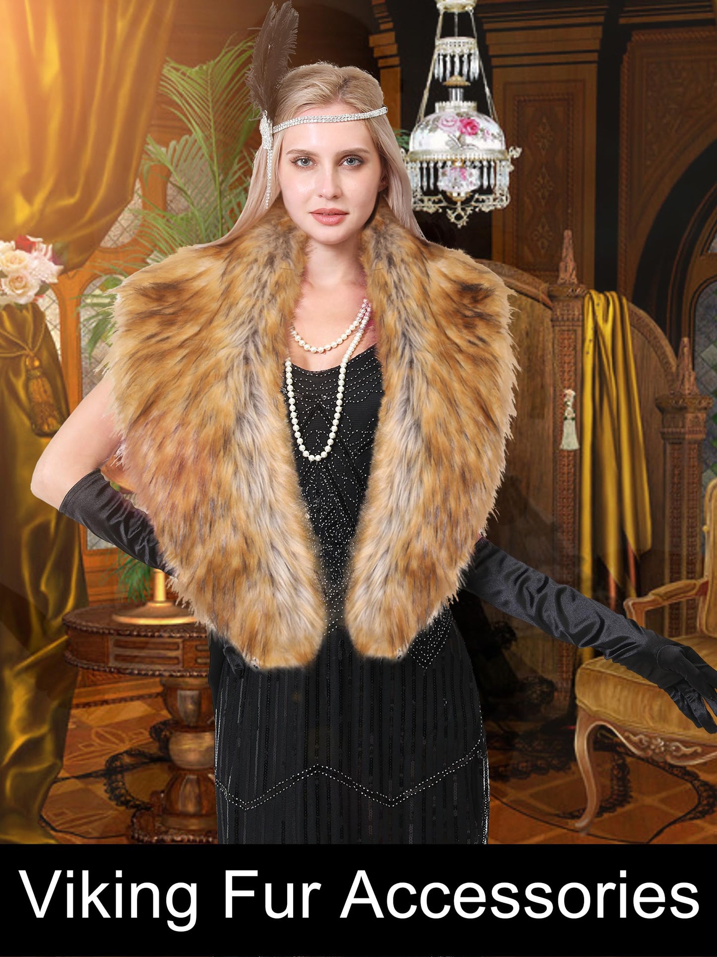 Soul Young Faux Fur Collar Women's Neck Warmer Scarf Wrap 80cm,31.5in A-nature