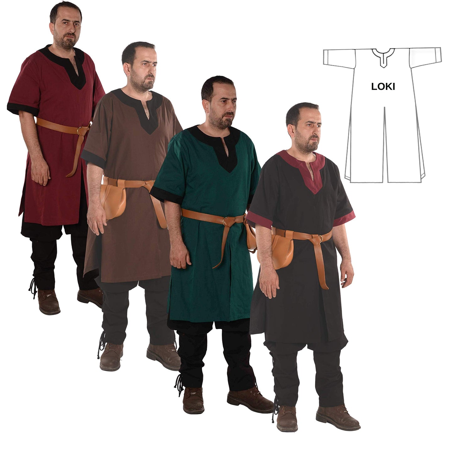 Medieval Viking Cotton Half-Sleeve Tunic