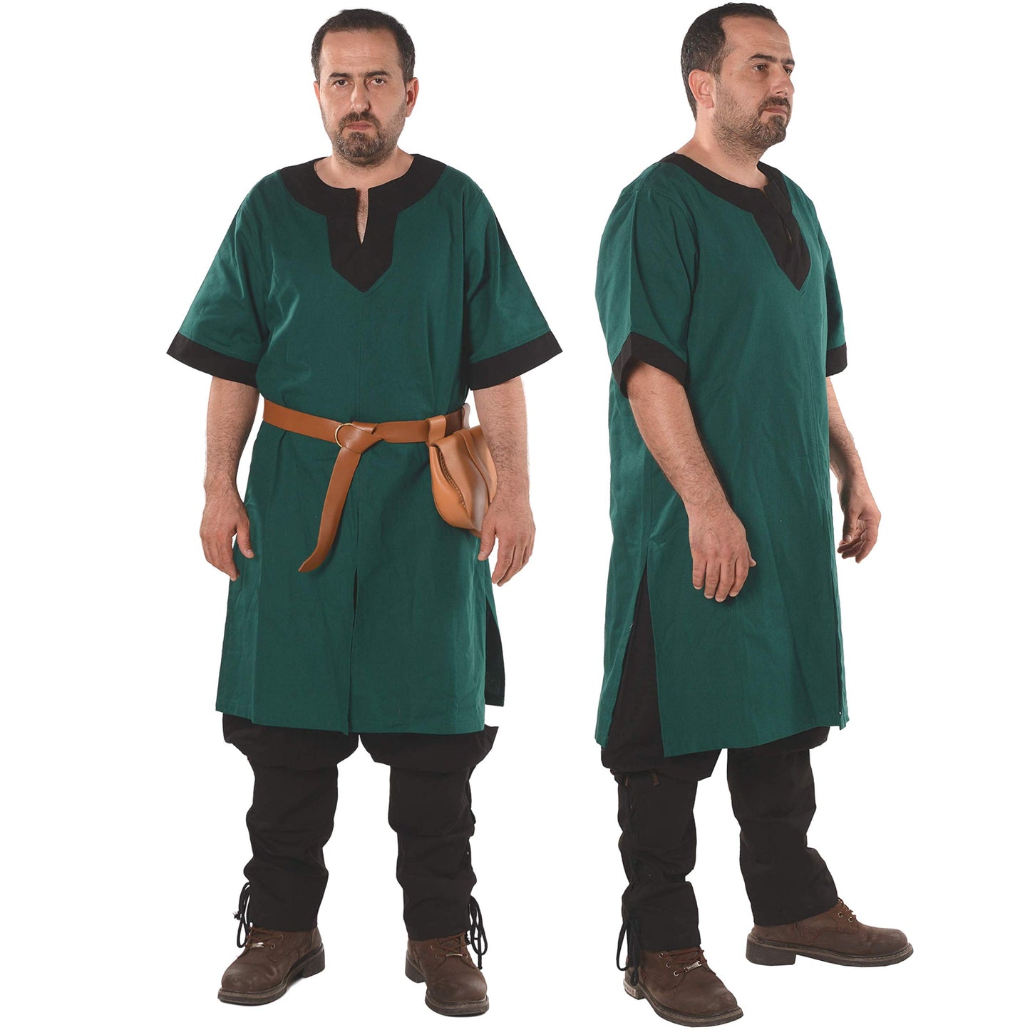 Medieval Viking Cotton Half-Sleeve Tunic