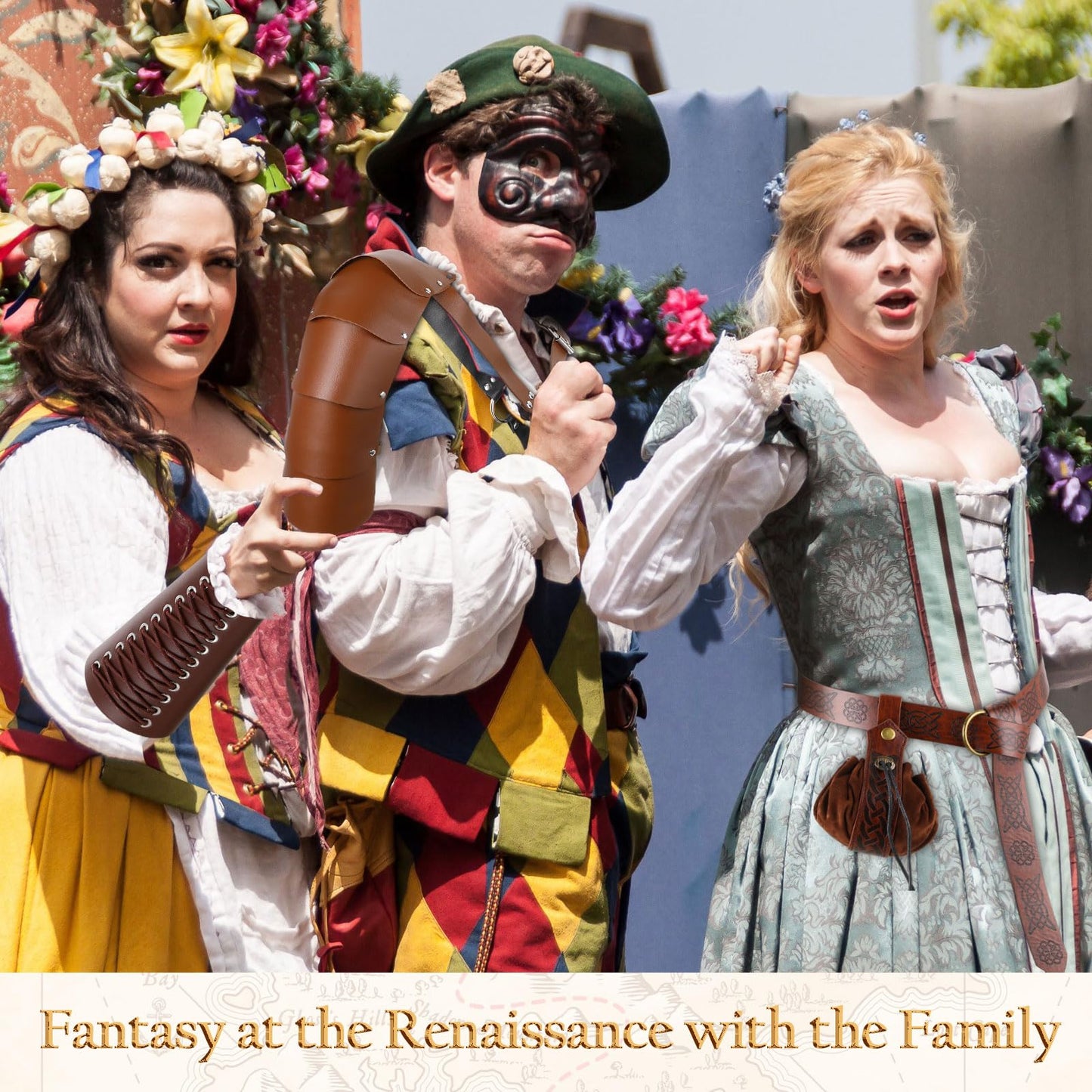 5 Pcs Medieval Leather Shoulder Armor Cape Arm Bracers Knight Belt Leather Belt Pouch Medieval Costume for Cosplay Party Retro