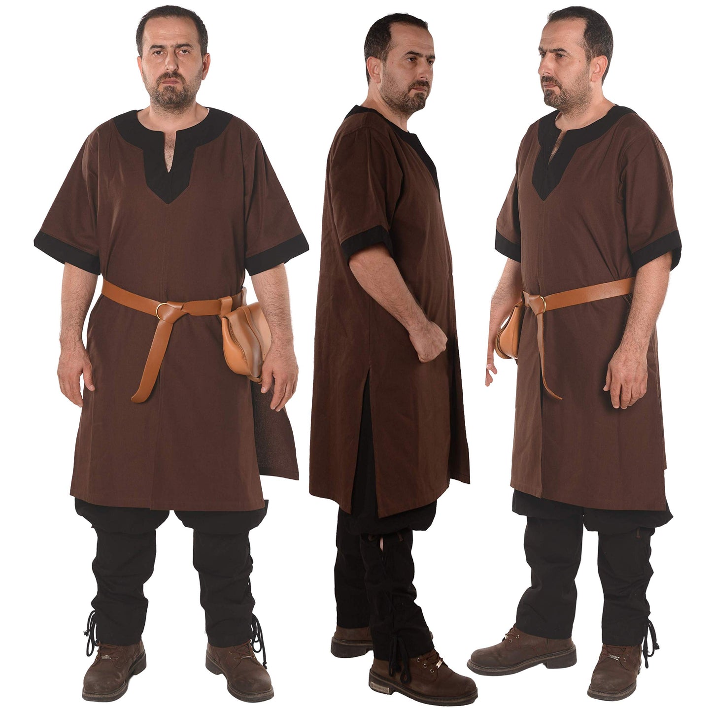 Medieval Viking Cotton Half-Sleeve Tunic