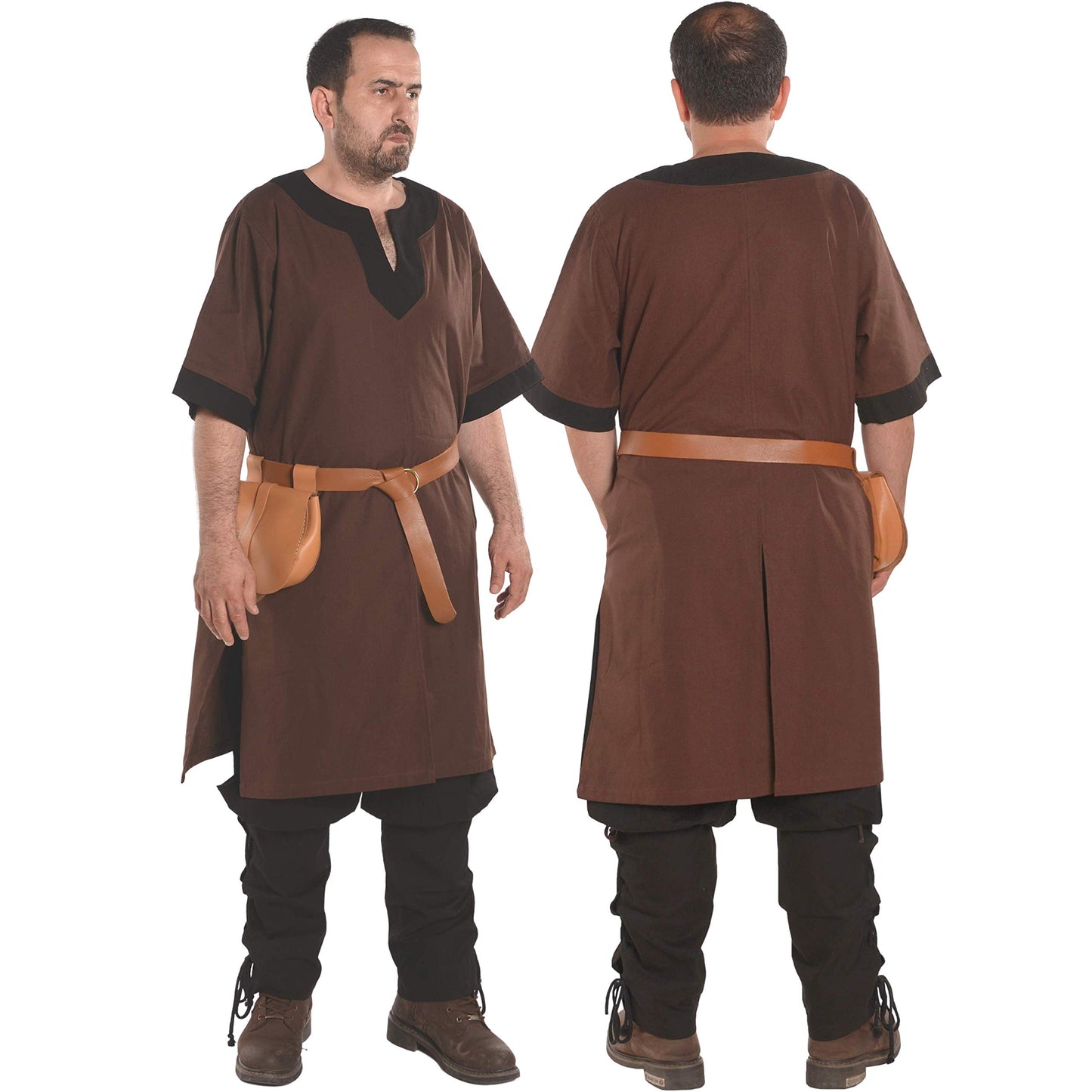 Medieval Viking Cotton Half-Sleeve Tunic