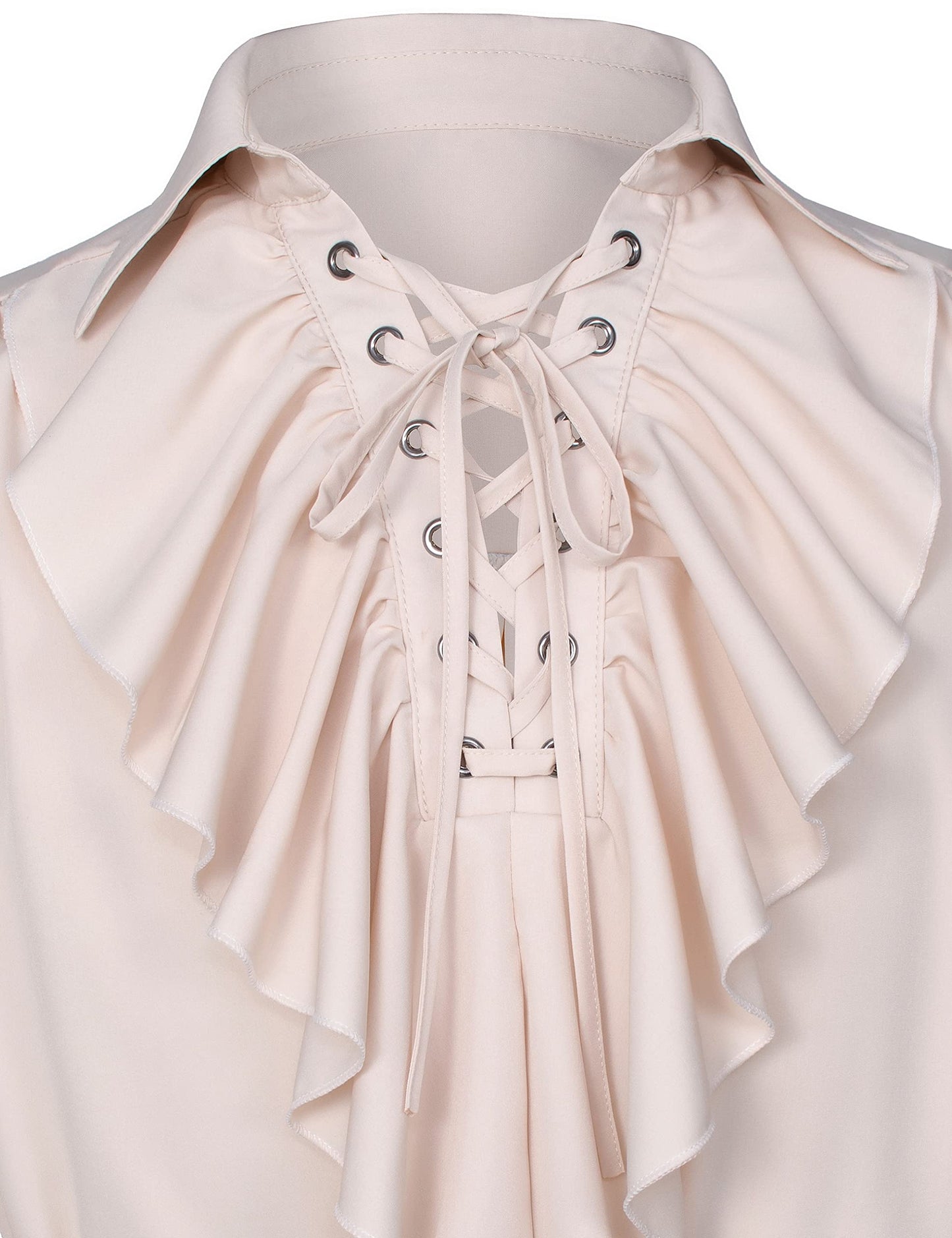 Men's Renaissance Victorian Medieval Pirate Shirt Lace Up Costume Top