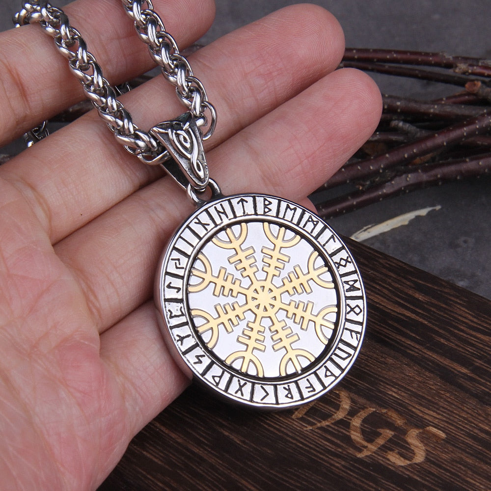 Helm of Awe Rotatable Pendant Necklace