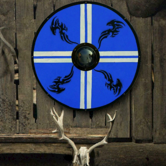 Medieval Blue Striped Shield, 24"