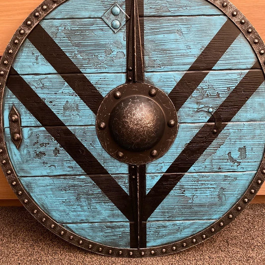 Lagertha Shieldmaiden Plank Blue Viking Shield, 24"