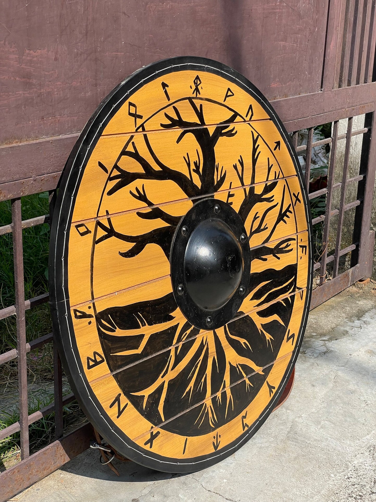 Yggdrasil Tree of Life Plank Viking Shield, 24"