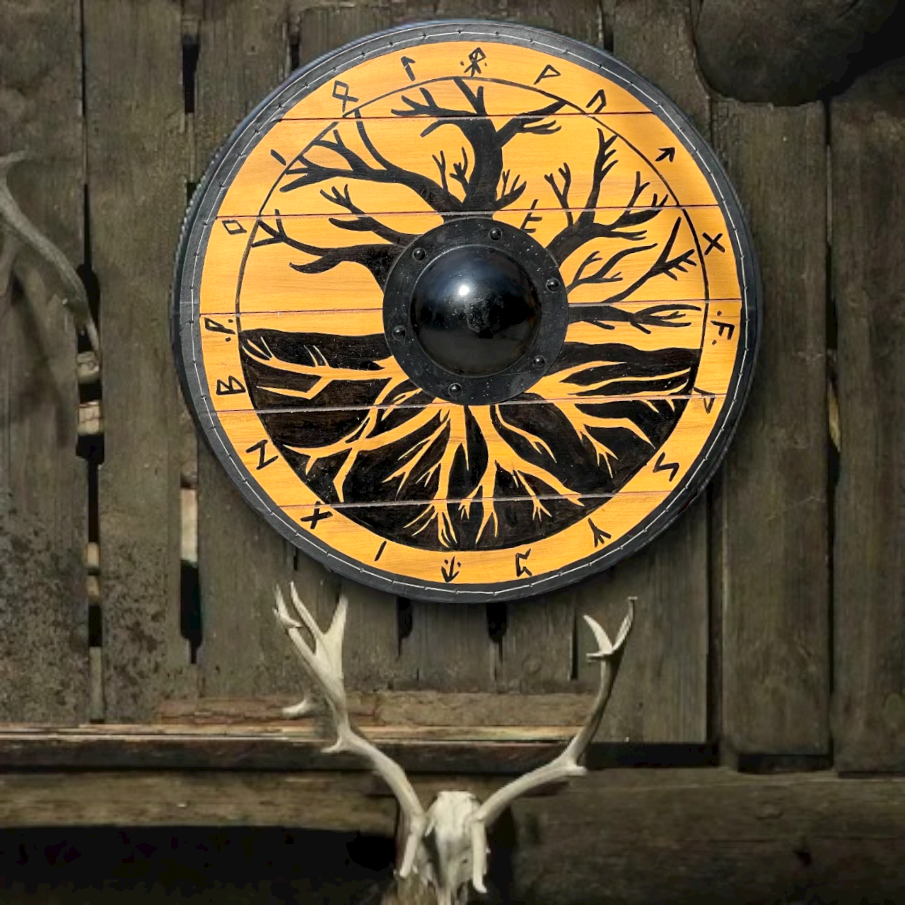 Yggdrasil Tree of Life Plank Viking Shield, 24"