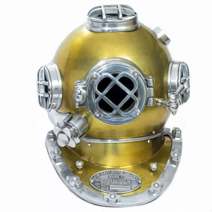 18" Mark V Navy Diver Helmet – Antique Brass Replica