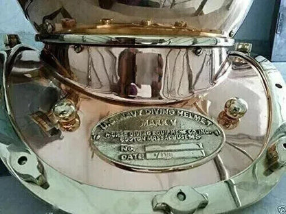 18" US Navy Mark V Diving Helmet – Antique Copper Finish – Deep Sea Scuba Replica