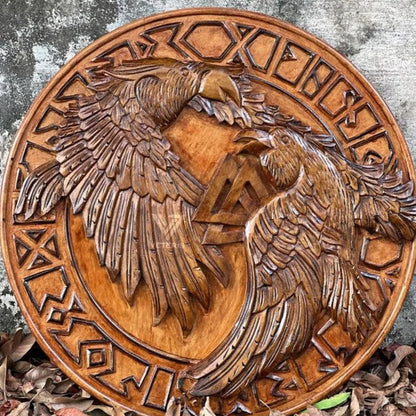 Hugin and Munin Authentic Battleworn Viking Shield, 24"